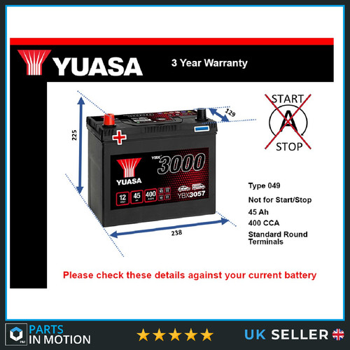 Battery fits toyota yaris - toyota,