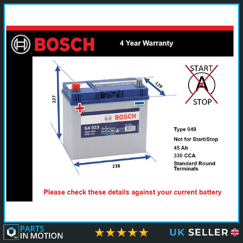 Battery fits toyota yaris - iq,