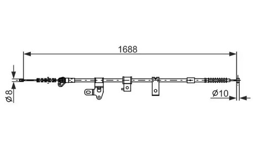 Handbrake cable 987 482 306 - 987,