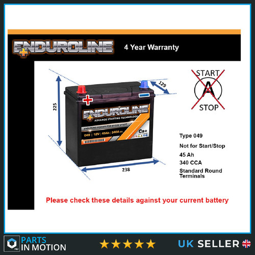 Battery fits toyota yaris - battery, iq